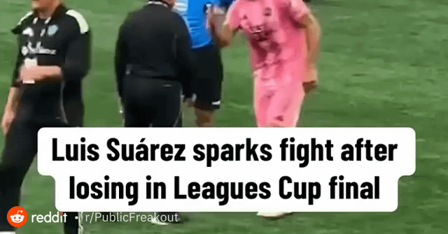 Inter Miami’s Luis Suarez spits in the face of a Seattle Sounders coach