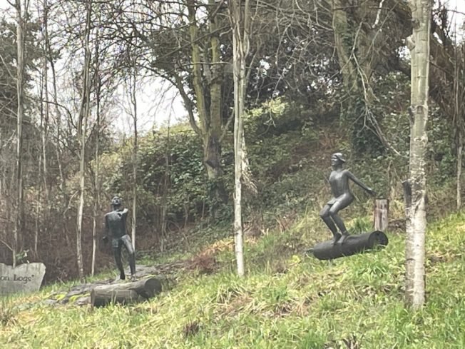 Replacements, ‘refresh’ planned for Walking on Logs sculpture site at southwest end of West Seattle Bridge