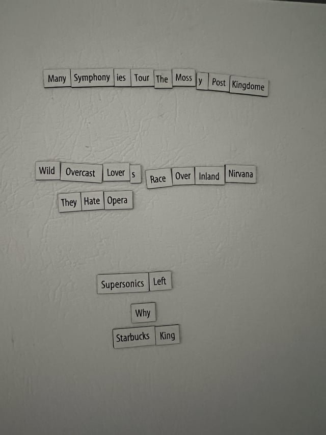 Found my Seattle poem magnets