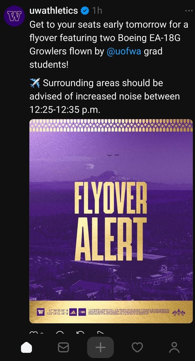 Be prepared! Loud flying objects!