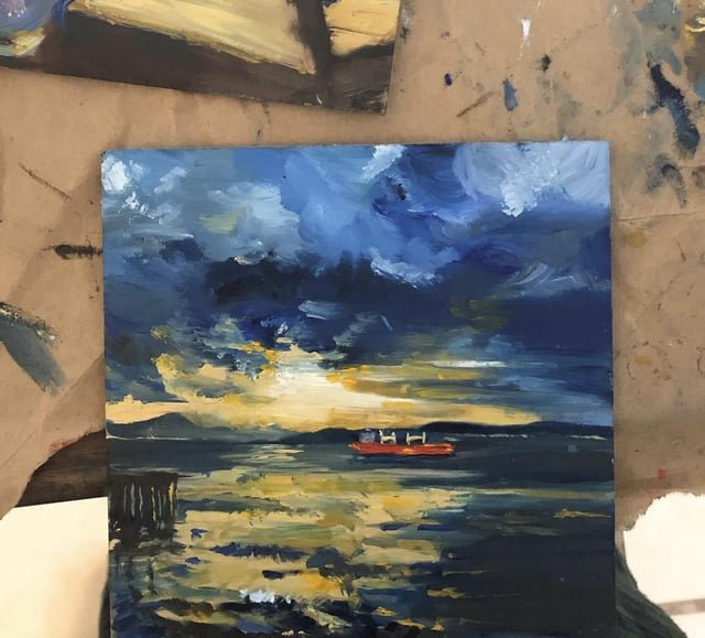 Quick lil waterfront plein air, lemme see your Seattle art :)