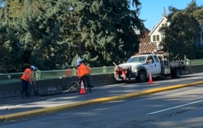 ROAD WORK: Pothole patrol at Admiral Bridge