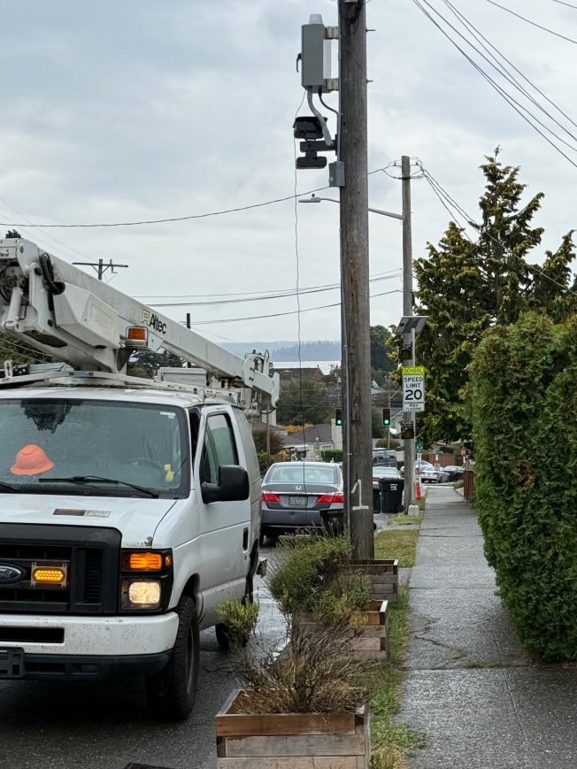 West Seattle’s four new school-zone speed cameras are in place. Only one will be activated soon.