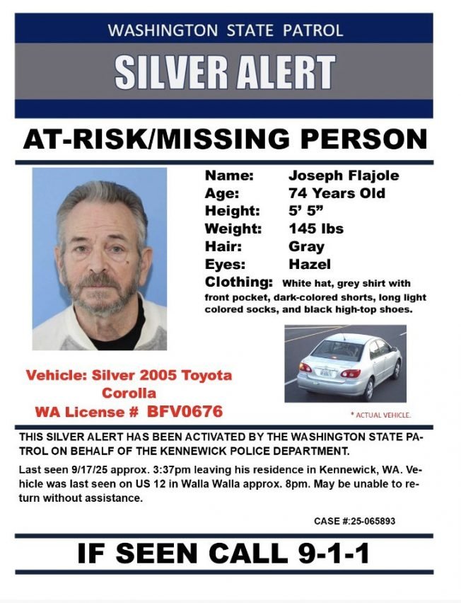MISSING: Silver Alert for Kennewick man who may be in West Seattle area