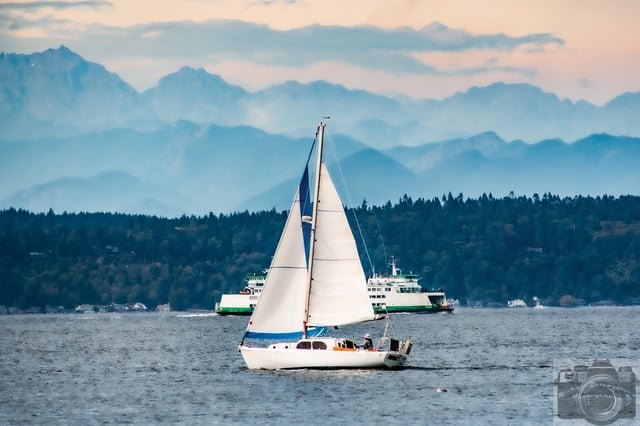 Puget Sound off Alki Beach yesterday