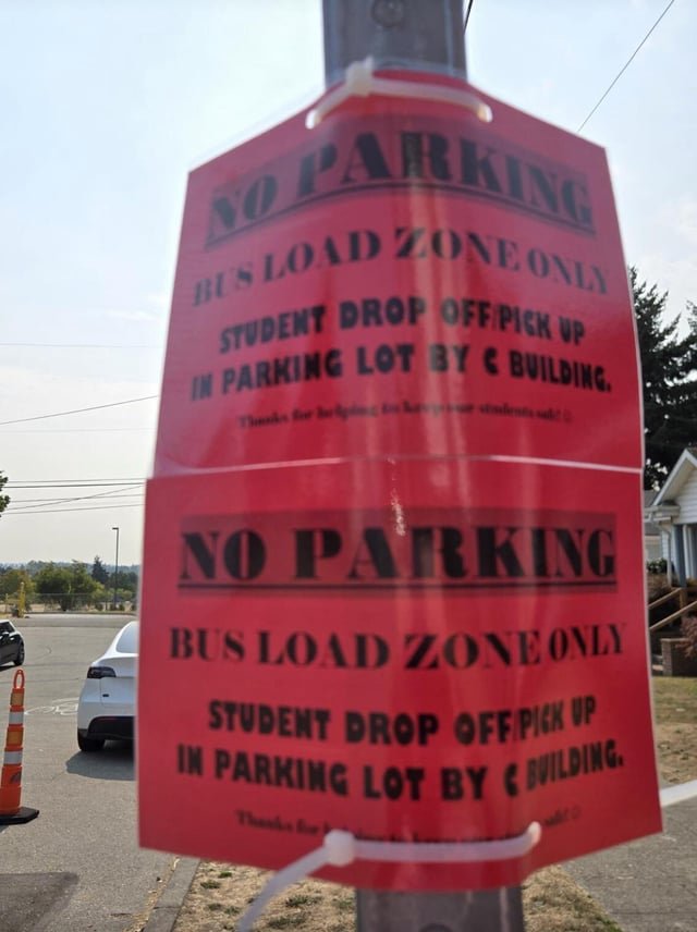 Local school put up those sign all over the street – are those city signs and are they enforceable?