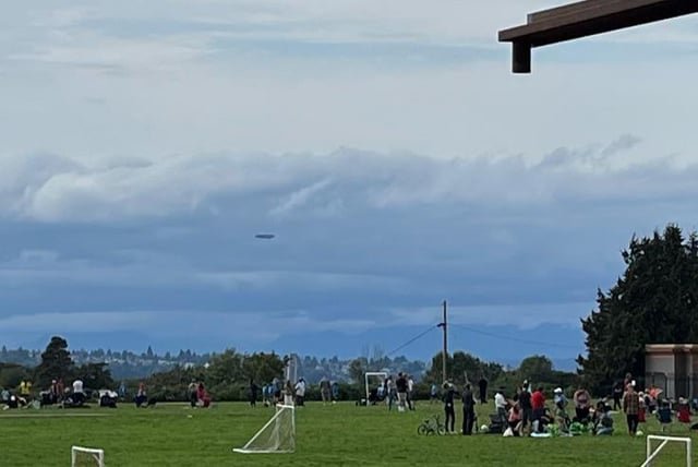 Blimp over West Seattle