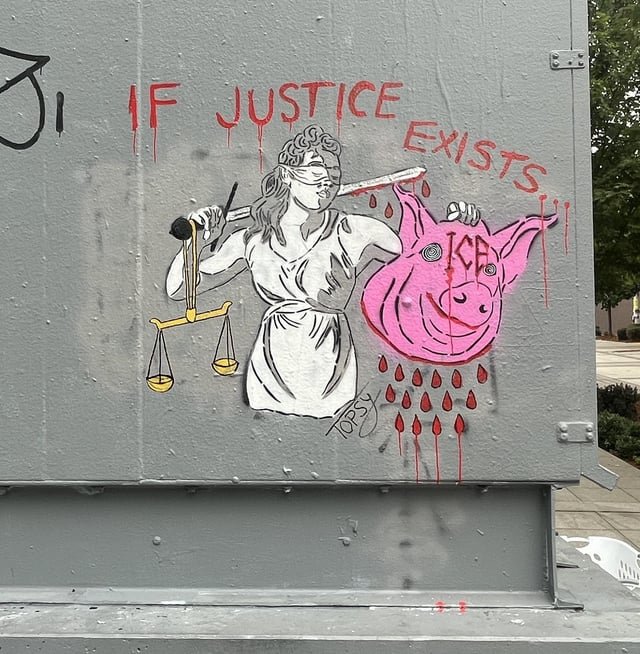 ICE deploys to sanctuary cities tomorrow, and this graffiti just popped up in downtown Seattle (OC)