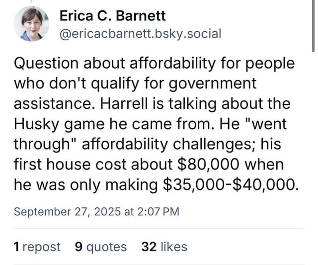 Mayor Harrell gets housing affordability issue: he had to buy $80k house on $40k salary