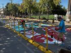 Lots of talented peeps repainting the BLM street mural today.