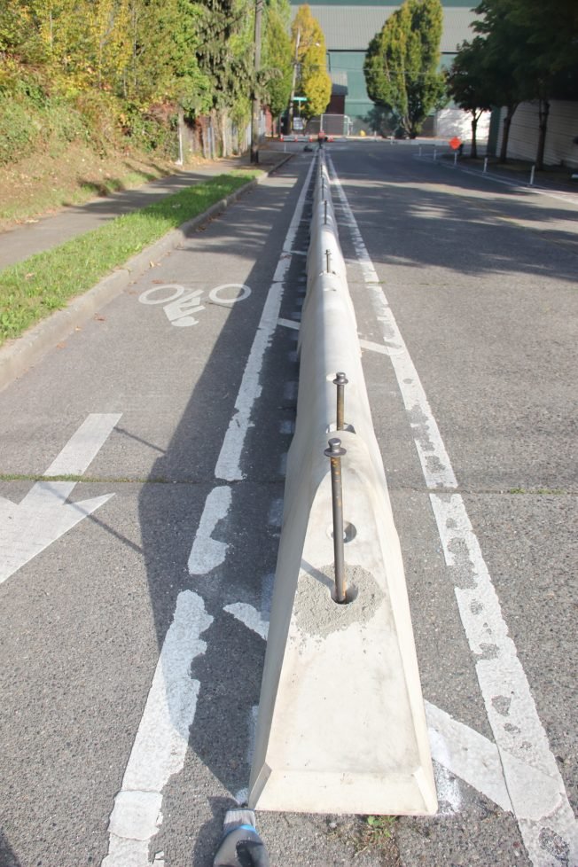 FOLLOWUP: SDOT explains new Andover/28th/Yancy bike-lane barriers, and where you’ll see them in West Seattle next