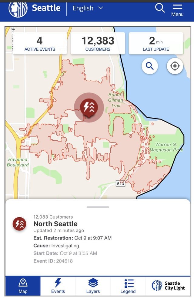 Massive power outage impact 12k homes in North Seattle