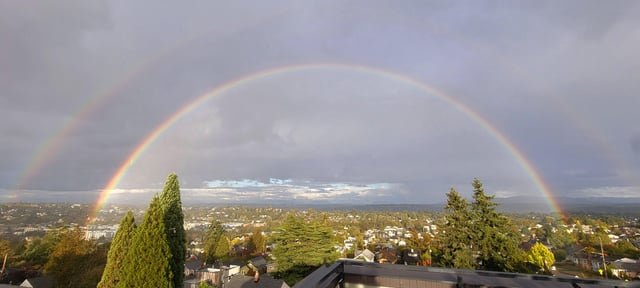 Double rainbow viewed from Beacon Hill