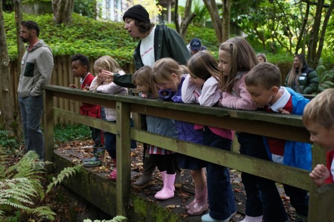 Students explore Fauntleroy Creek before spawning salmon show up