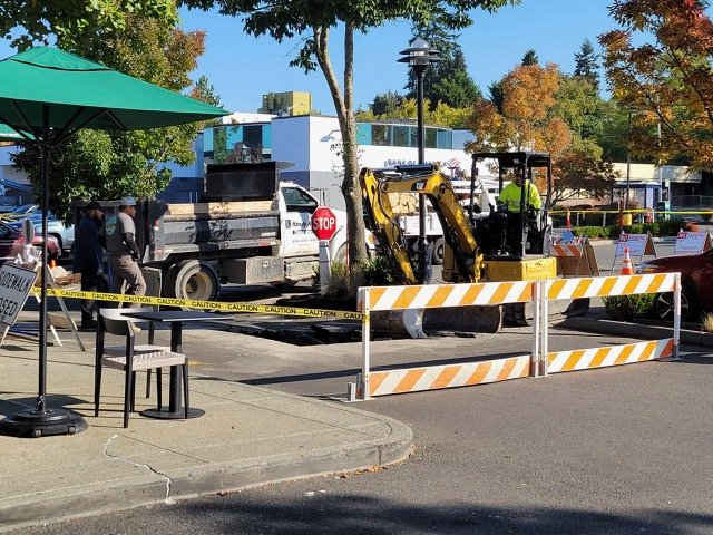 ROAD WORK: Crew at Westwood Village’s ‘Starbucks sinkhole’