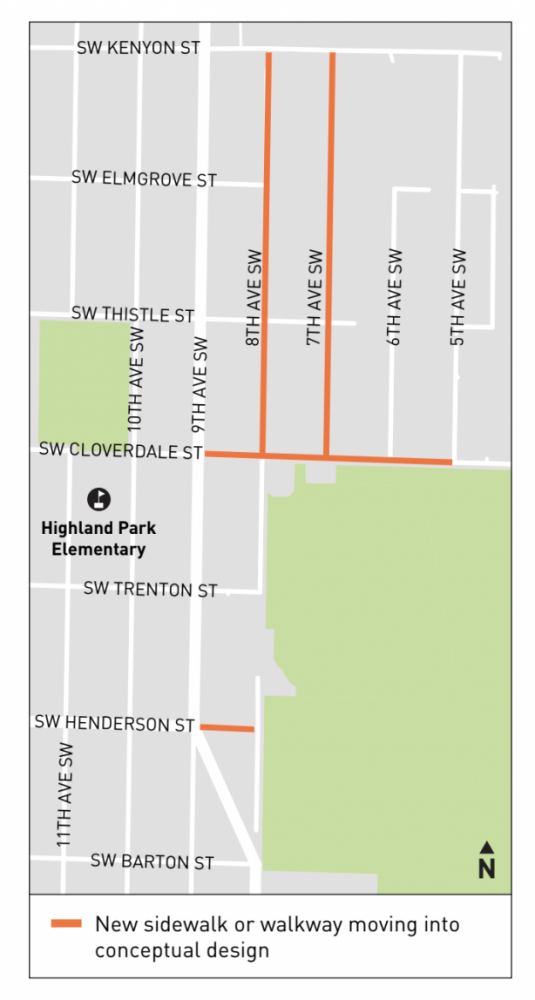 FOLLOWUP: SDOT’s Highland Park sidewalk/walkway plan