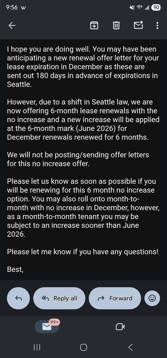 Anyone else get something like this from their apartments? I’m in Capitol Hill, for reference