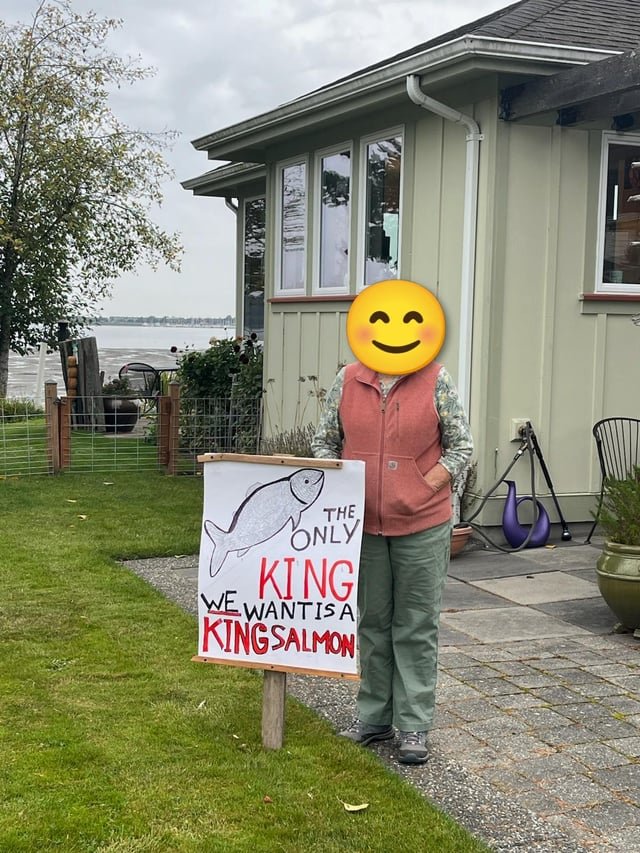 My parents protest sign today
