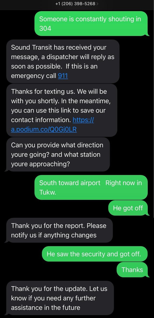 PSA: Seattle light train security response is amazing