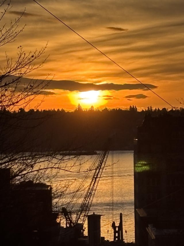 Sunset in downtown Seattle