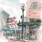 Sketched the market entrance! Good car-free winter vibes today