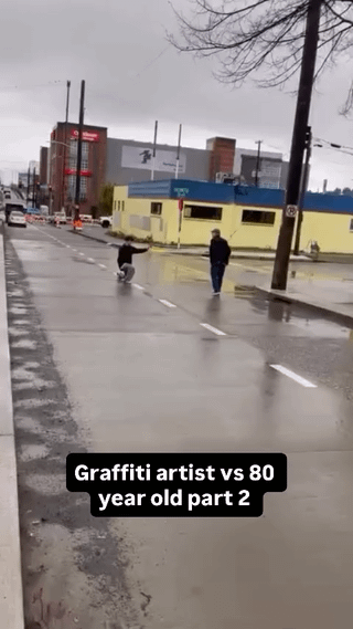 The actual full video of Part 2 of Graffiti Kid altercation with Old Man in Ballard