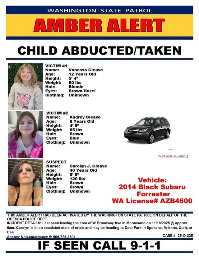 Amber Alert out of Grays Harbor