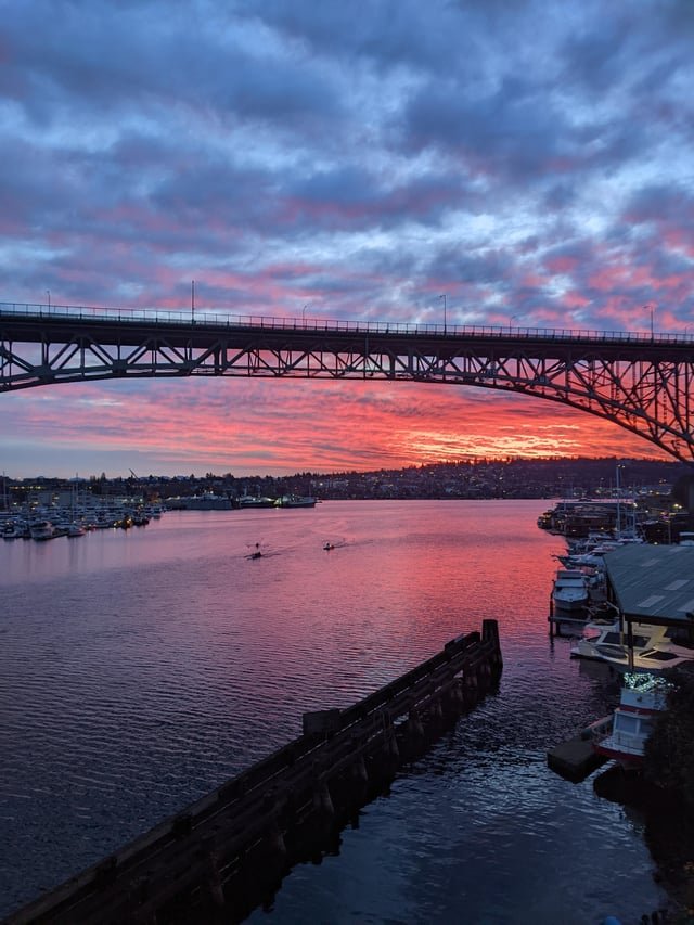 View from the Fremont Bridge this morning