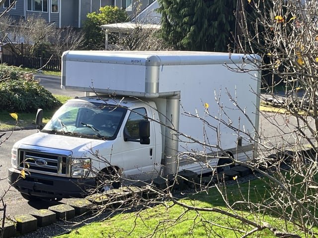 Anyone missing white moving van?