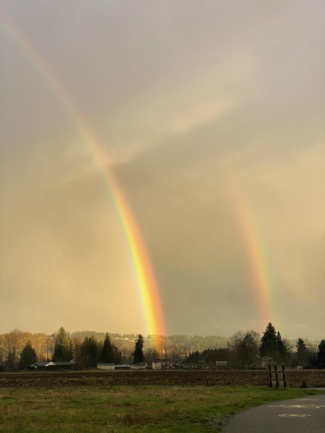 We may not have gotten snow for Christmas, but at least we got a double rainbow.