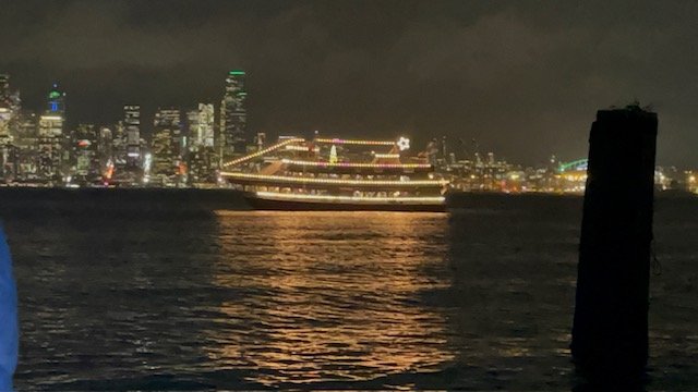 HAPPENING NOW: Christmas Ship’s first of two West Seattle stops tonight