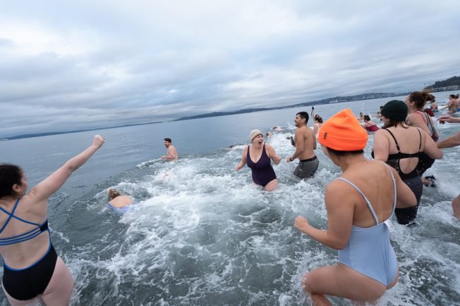 Alki Beach New Year’s Day 2026 Polar Bear Swim is on! With a ‘new request (and) message of thanks’