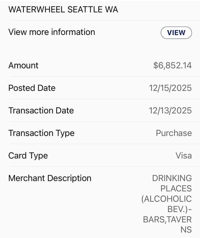 Check your credit card statements if you have been to waterwheel recently