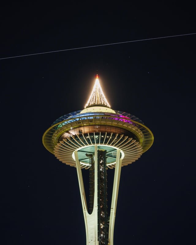 Space Station buzzing the Space Needle last night