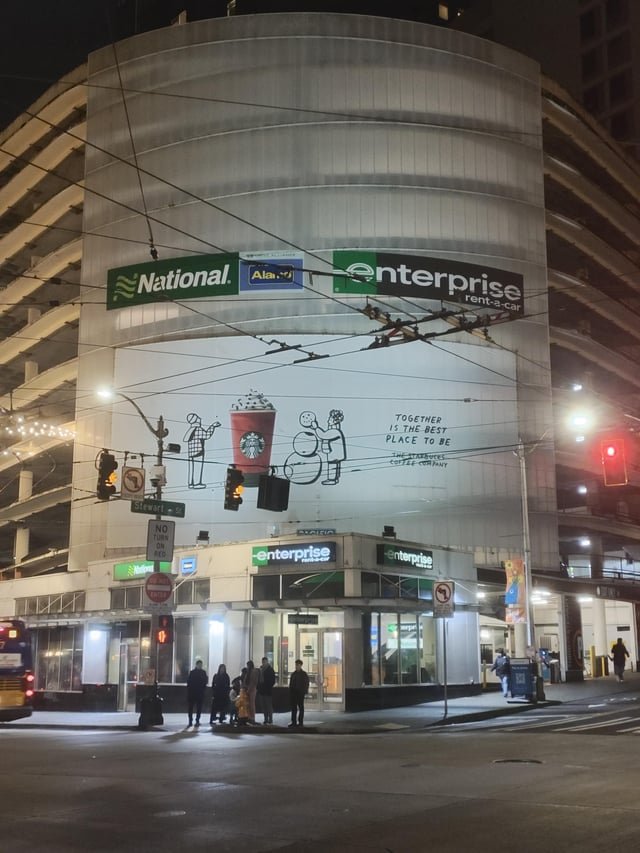 The audacity of Starbucks to yank all their stores from Downtown Seattle and then place this gigantic multi-story ad….in DOWNTOWN SEATTLE