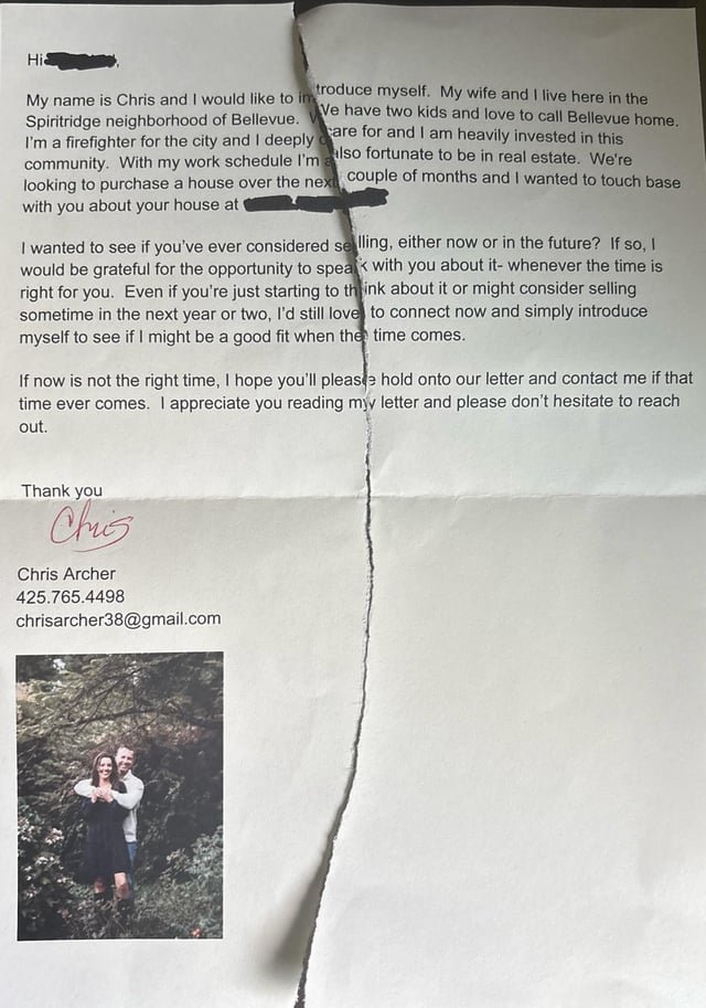 Did anyone else recieve an offer for your house from Chris archer?