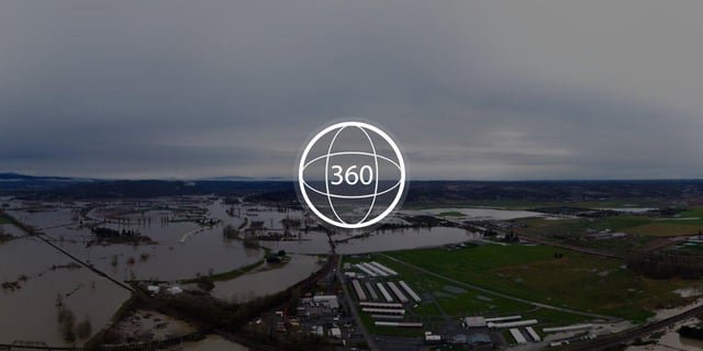 Drone 360 from Snohomish of the flooding at 2:30pm on Dec 11