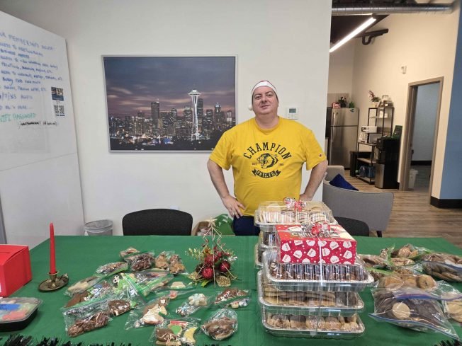 HAPPENING NOW: First day of cookie drop-offs for The Christmas People at West Seattle Coworking