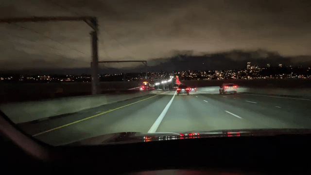 Train on floating bridge! Train on floating bridge! (I apologize for recording while driving… worth it)