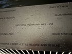 “Judy, will you marry me? -Joe” — in the donor names on the railing by the Olympic Sculpture Park