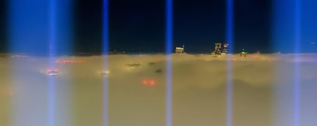 This is wild. Space Needle Panocam right now. From inside the light show!