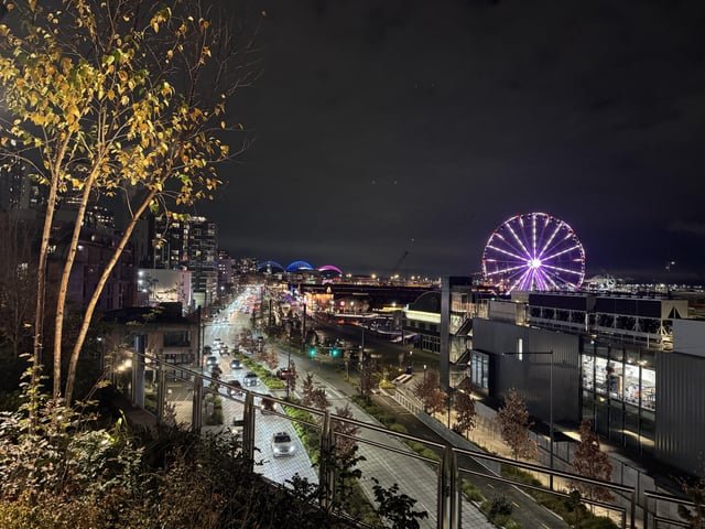 Evening waterfront in winter