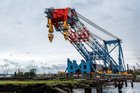 Monster heavy-lift crane arrives at new home off of West Seattle