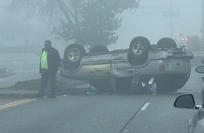 TRAFFIC ALERT: Flipped-car crash at 5th/Roxbury