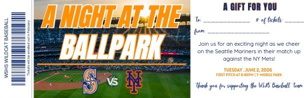 GIFT IDEA! Mariners tickets benefiting West Seattle High School baseball