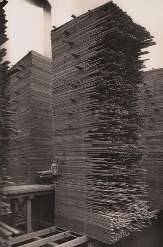 Stacks of Lumber In A Seattle Lumberyard (1919)