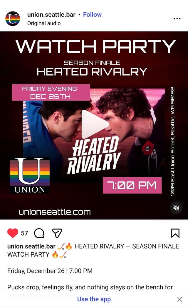 Heated Rivalry Watch Party at Union Bar in Seattle