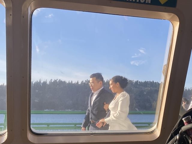For the bride whose veil blew away on the Bainbridge ferry today
