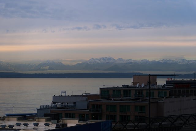 The Olympics decided to peek through the clouds yesterday