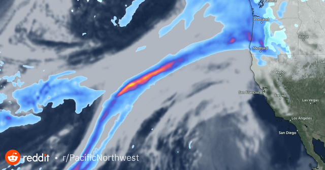 Atmospheric River stretching from Hawaii to Oregon